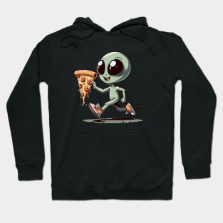 Funny Alien with Pizza, Loves to Eat Pizza Hoodie